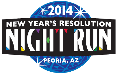 New Year's Resolution Night Run Peoria, AZ Logo by Sarah Heather Gould