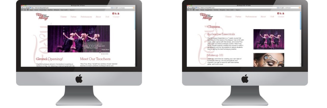 Foxy Moxy's School of Burlesque Web Pages by Sarah Heather Gould